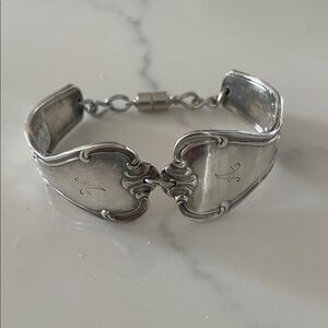 Vintage Silverware Spoon bracelet. Signature 1950 monogrammed with “A”